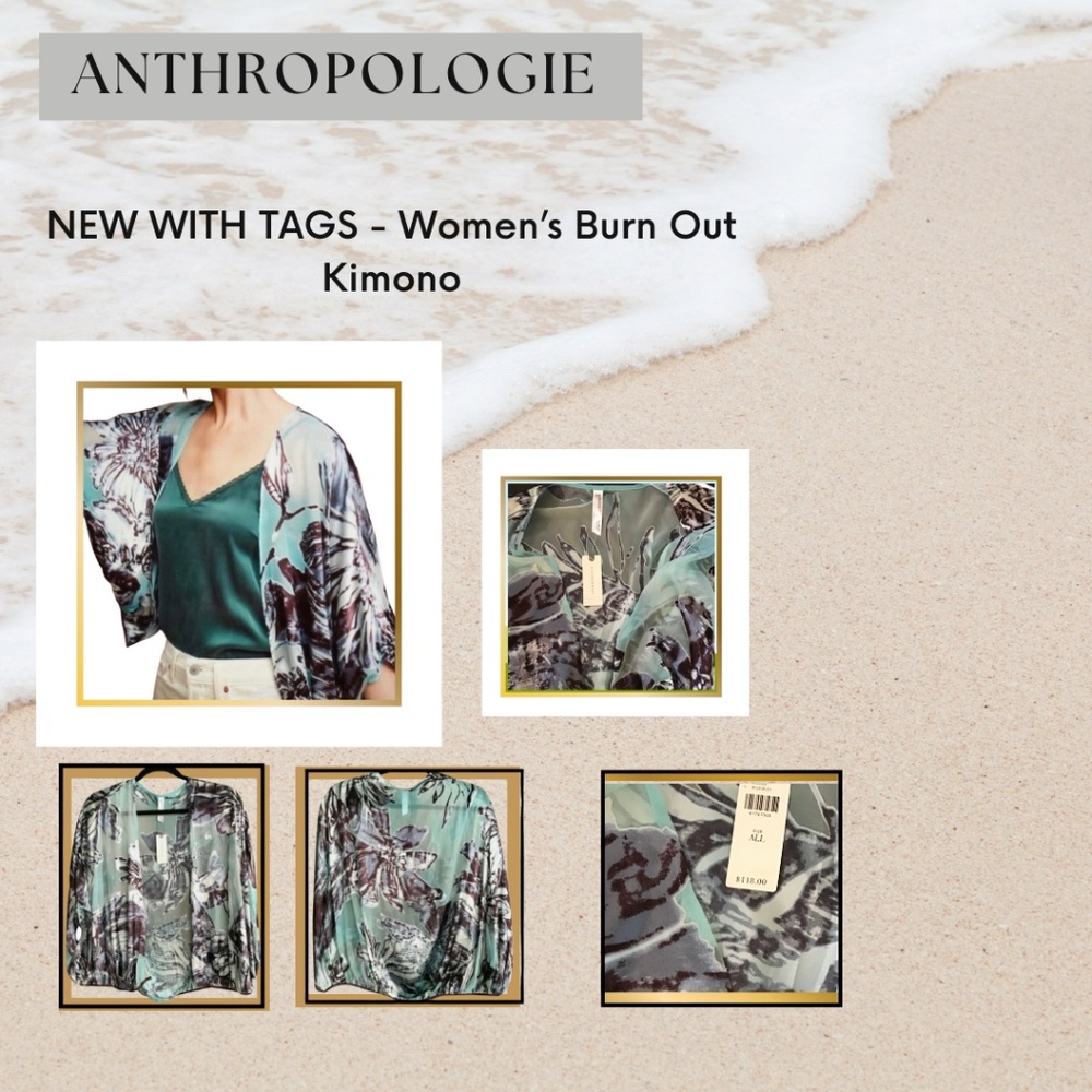 ~ NWT - ANTHROPOLOGIE BURN OUT KIMONO ONE SIZE ~